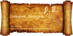 Jakubek Bertina névjegykártya